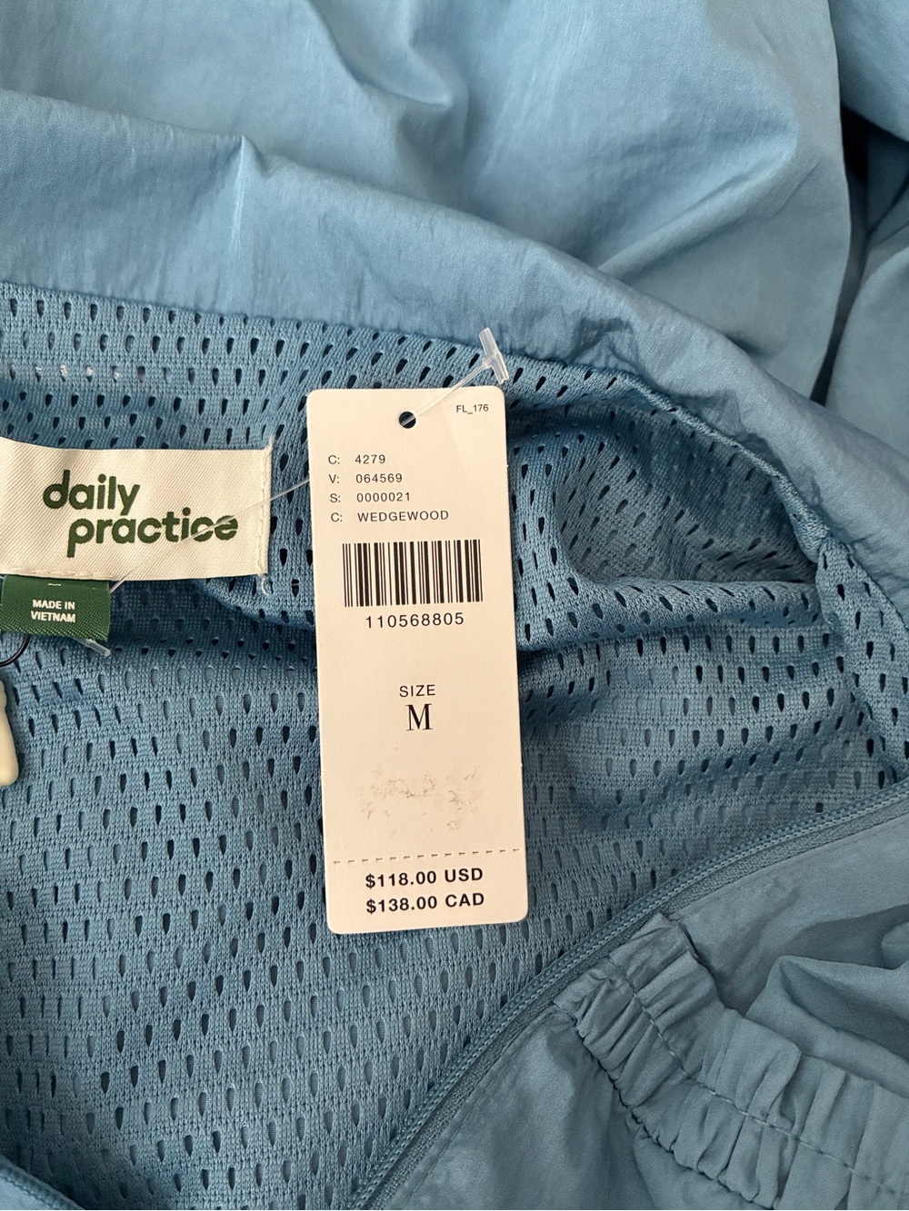 NWT ANTHROPOLOGIE DAILY PRACTICE Anorak Dress  Wedgwood Blue (Size Medium) - Picture 5 of 7